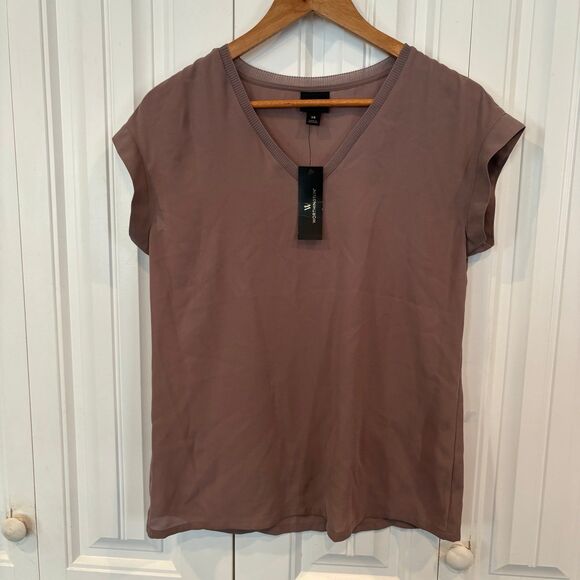 Worthington Tan V Neck Blouse Size XS - Picture 1 of 6